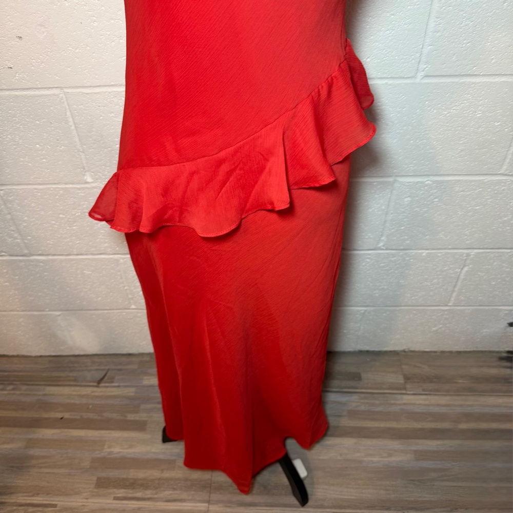 A New Day Women's Red Long Ruffled Slip Dress - Picture 6 of 12